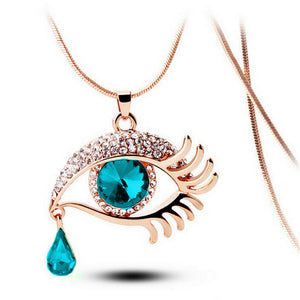 Magic Eye Crystal Tear Drop Necklace